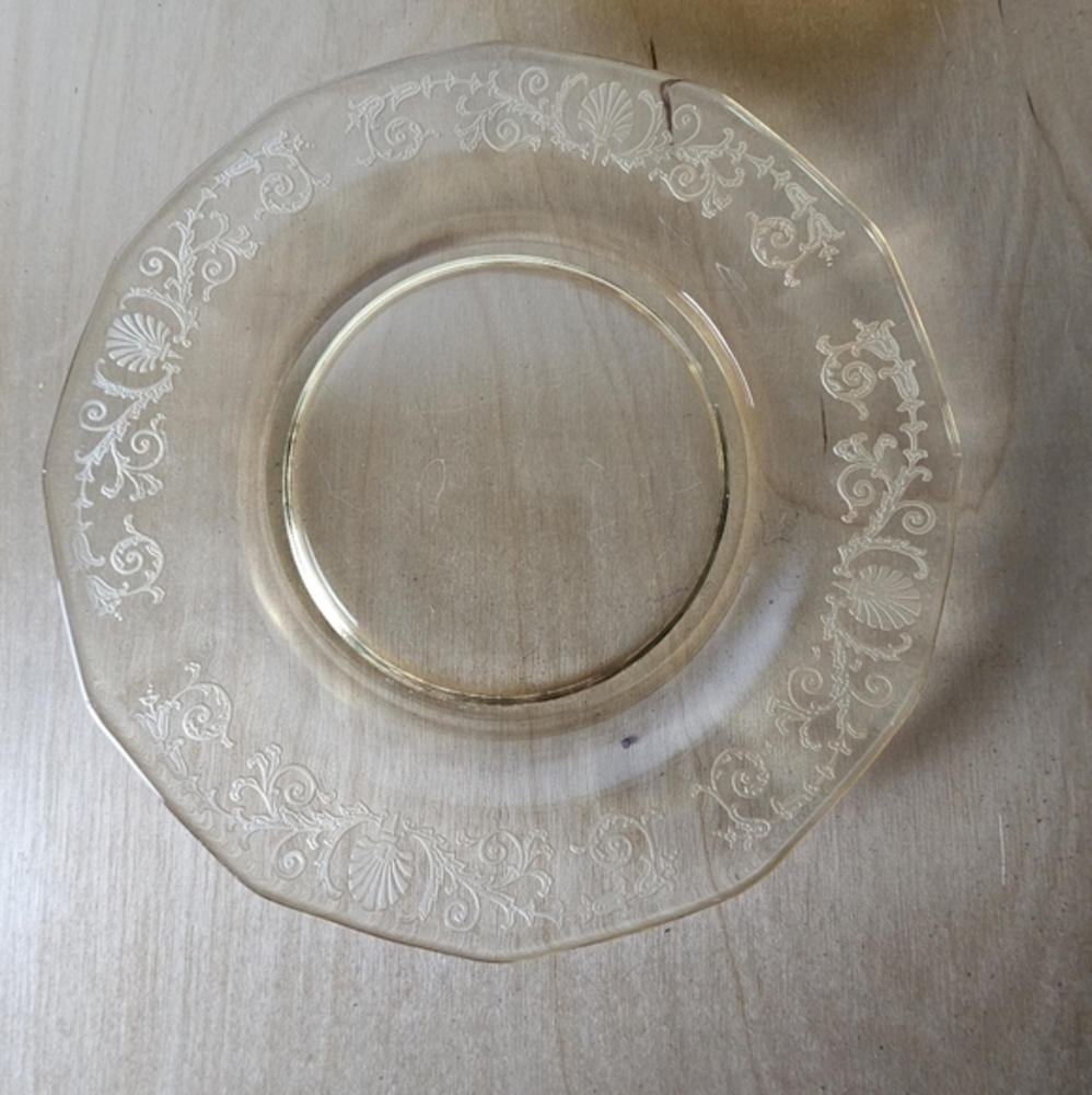 Fostoria Topaz Versailles Etched Bread and Butter Plates 6 Inch Set Of 8